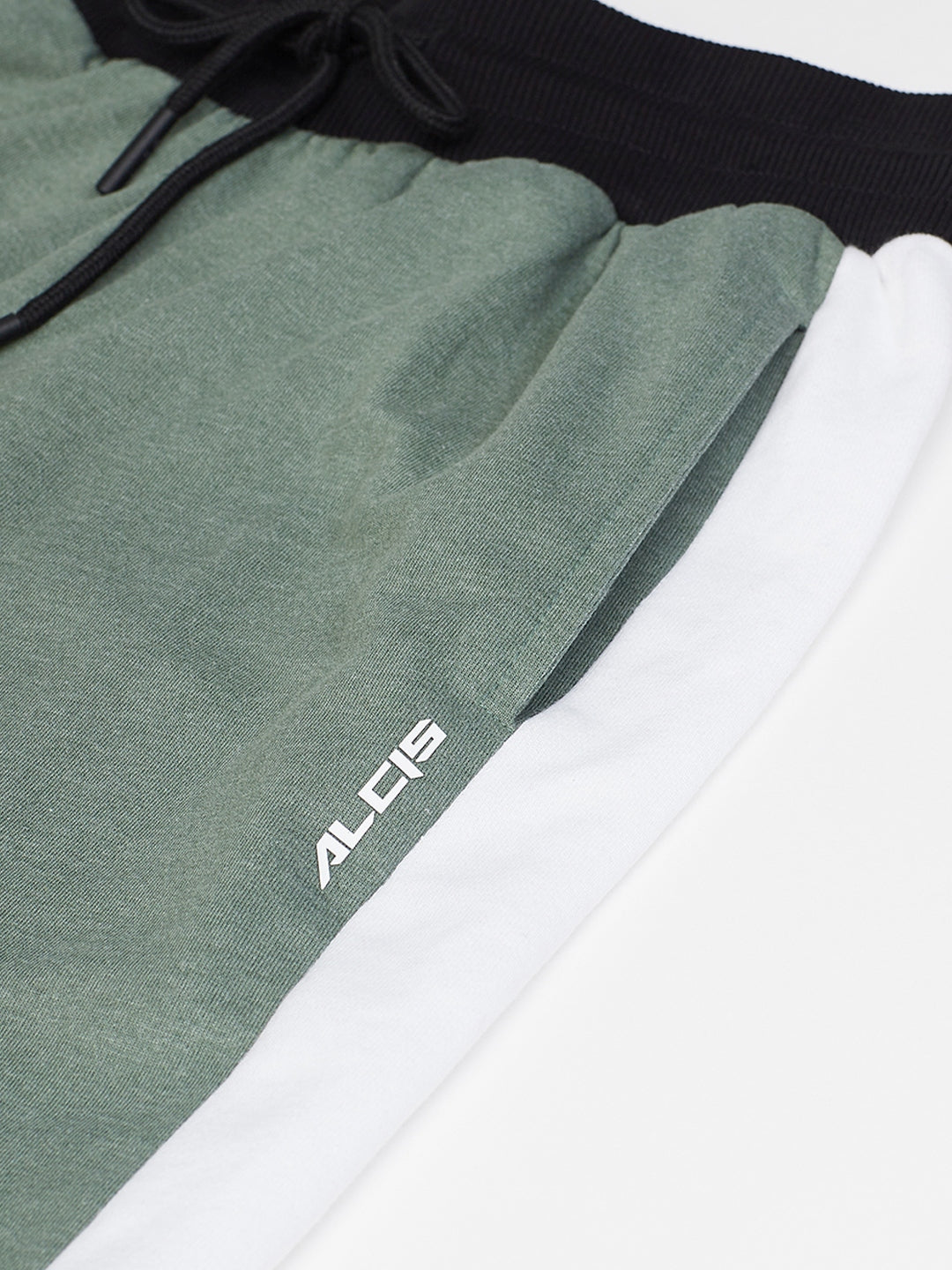 Alcis Women Olive Green & Black Solid Joggers