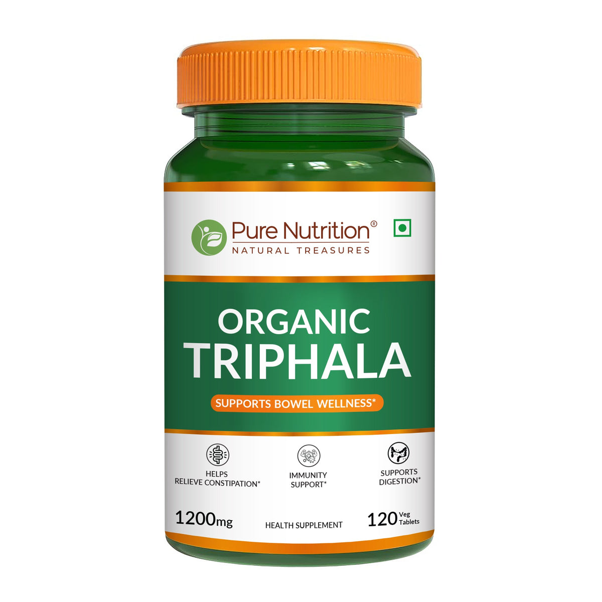 Organic Triphala Supplement - 120 Vegetarian Tablets | Supports Digestion and Boosts Immunity - Nutrition by Pure Nutrition