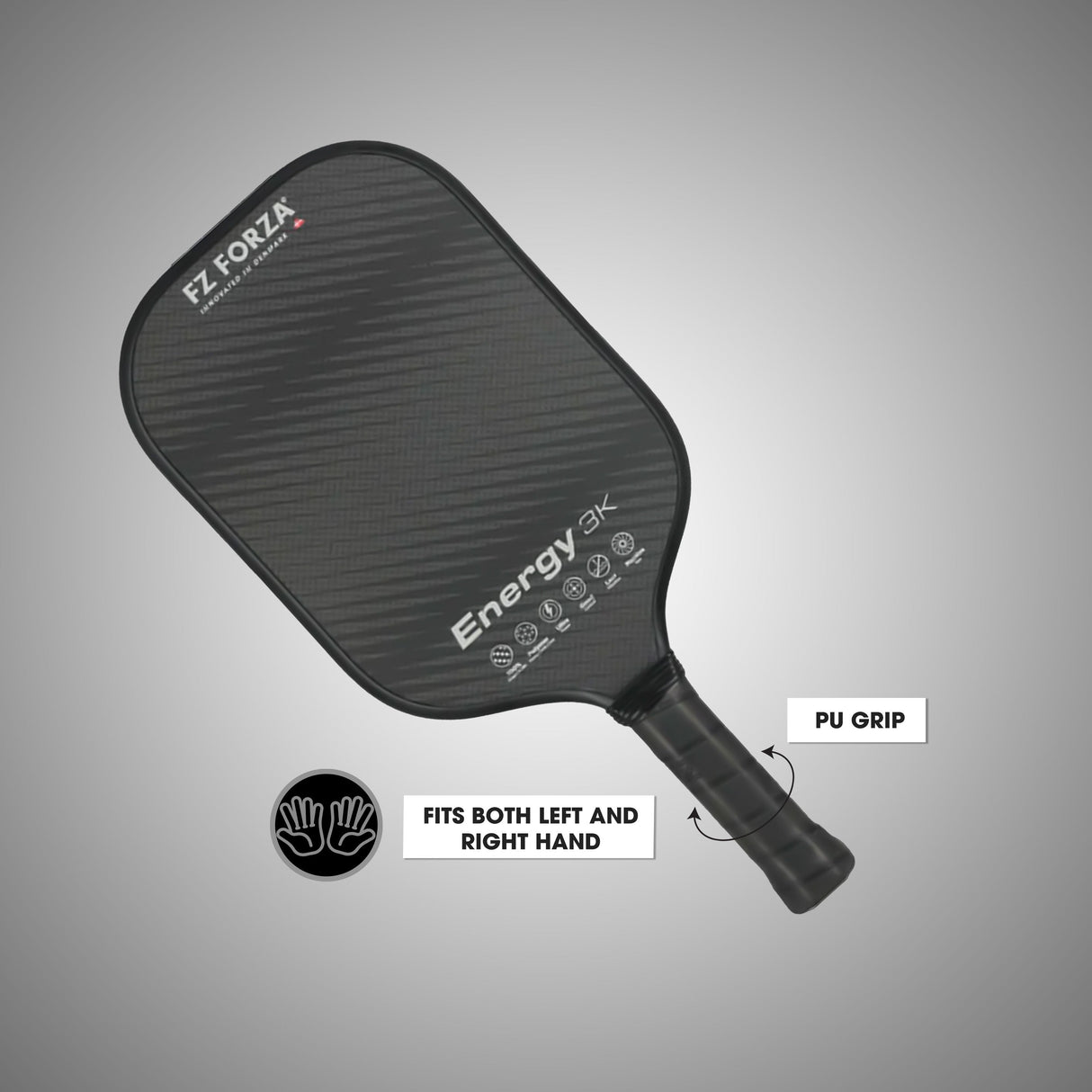FZ230307 Energy 3K Pickleball Paddle - Black