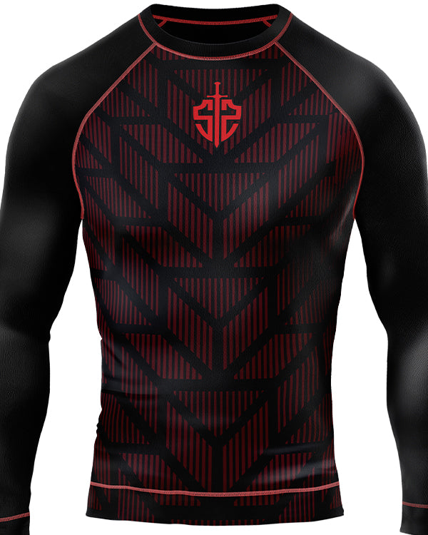 SASIB Crimson Shield Rashguard - Full Sleeves Red