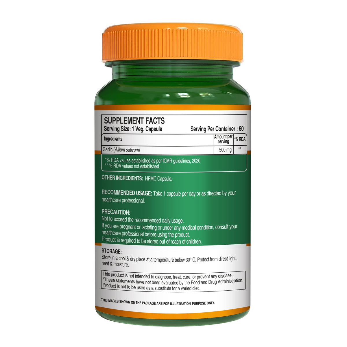 Garlic Extract Capsules 500mg Heart Health, Cholesterol & Immunity