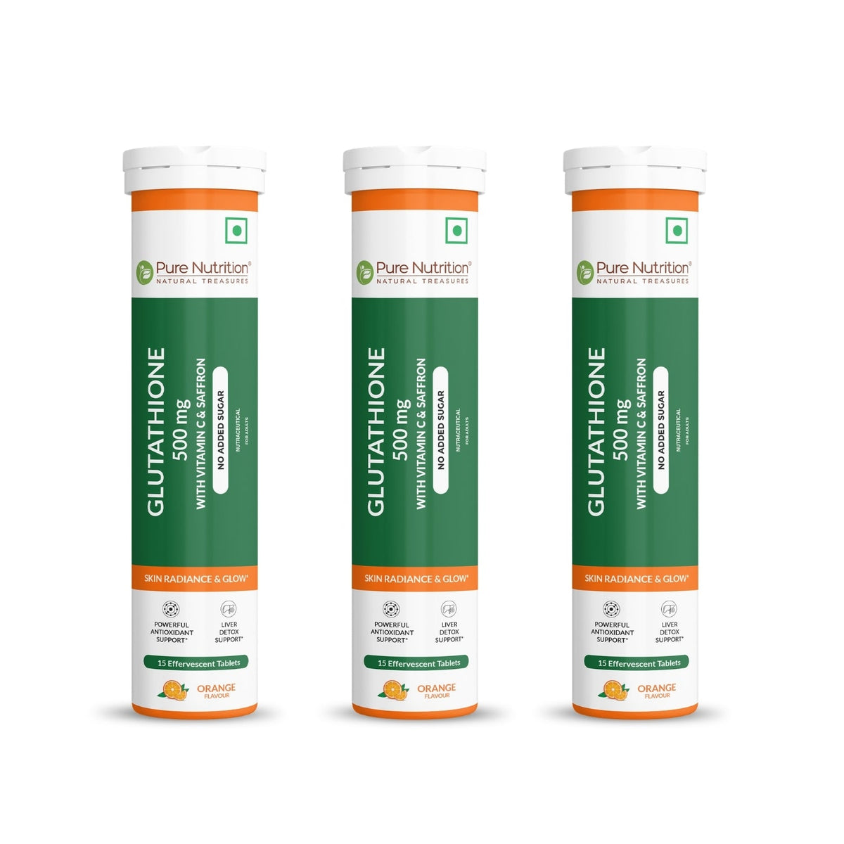 Glutathione 500mg with Vitamin C & Saffron | Effervescent Tablets for Skin Glow