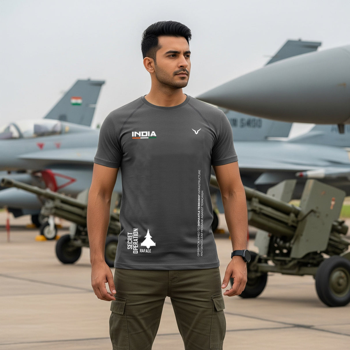 Invincible Men's Training T-Shirt Inspired by Armed Forces