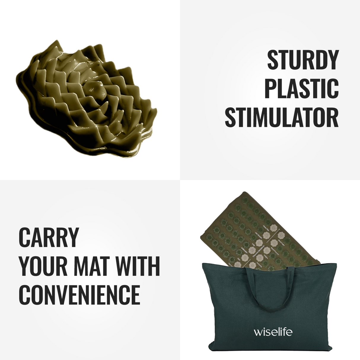 3 Fold Acupressure Therapy mat (Carry bag included)