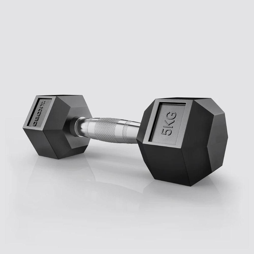 Kobo Imported Hex Rubber Dumbbell