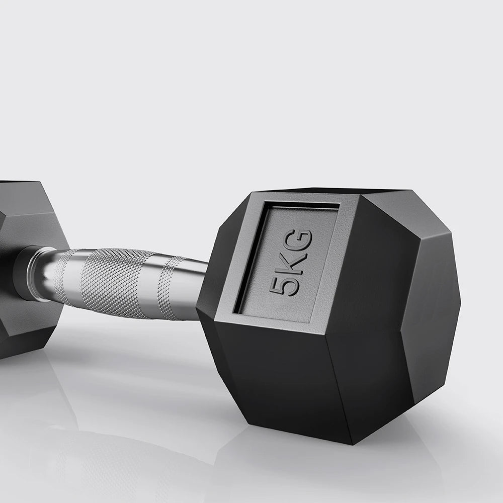 Kobo Imported Hex Rubber Dumbbell