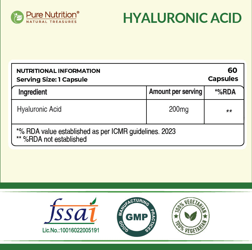 Hyaluronic Acid 200mg Capsules Skin Hydration & Joint Comfort