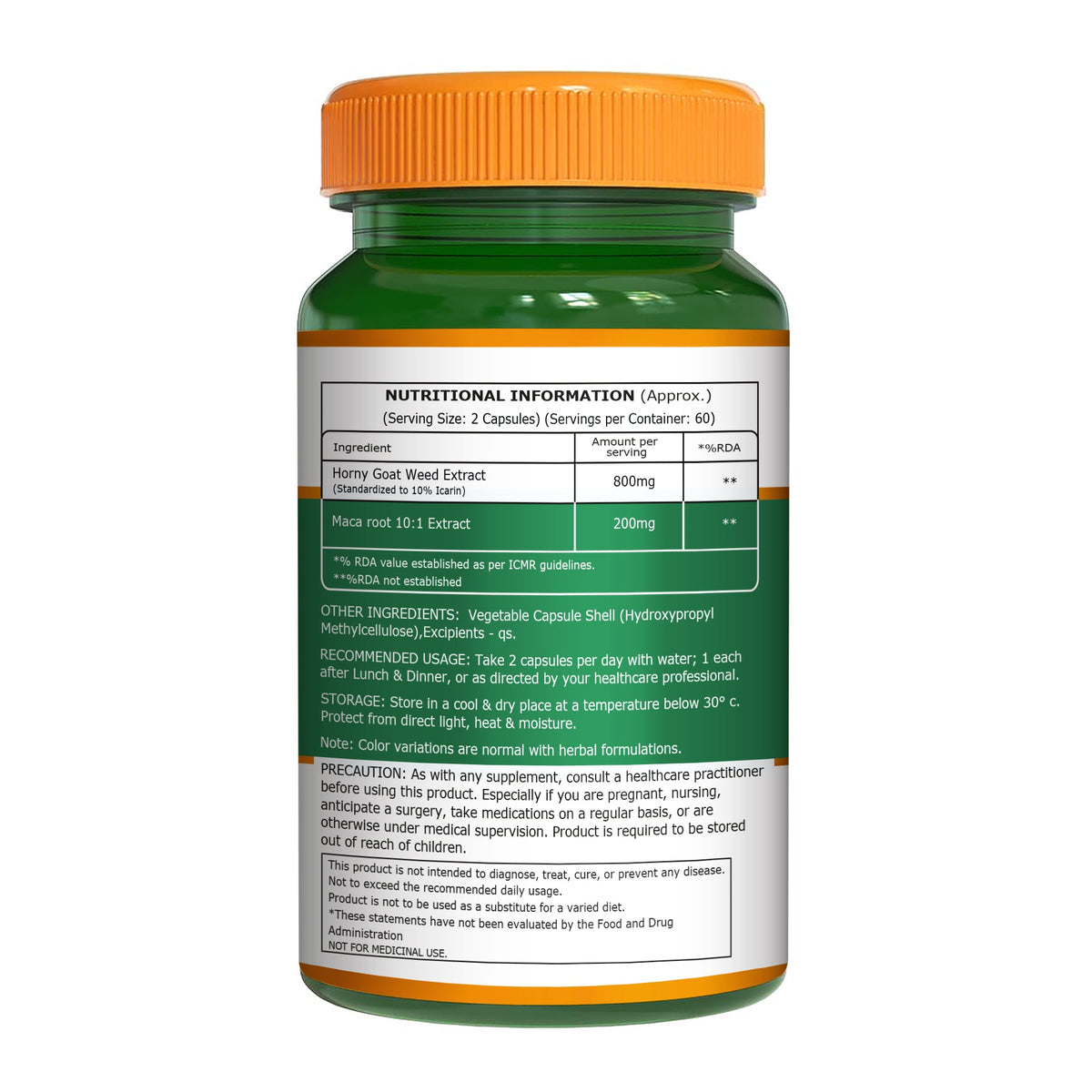 Horny Goat Weed with Maca Root 120 Veg Tablets | Vitality & Stamina
