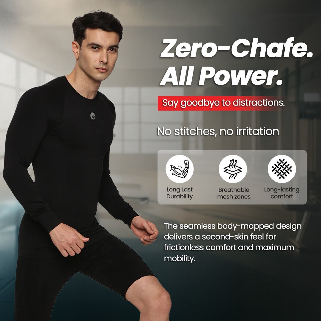Omtex Seamless Compression T-Shirts FS Black