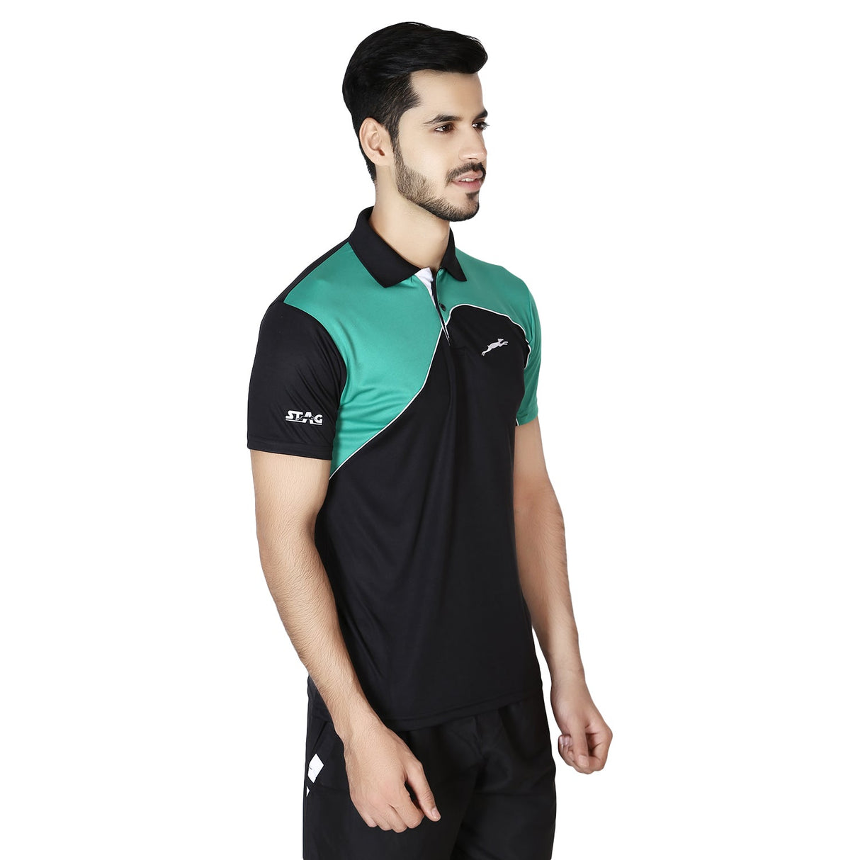 STAG GLOBAL Spin Men's Polo Sports T-Shirt | Athletic Fit | Breathable Performance Wear