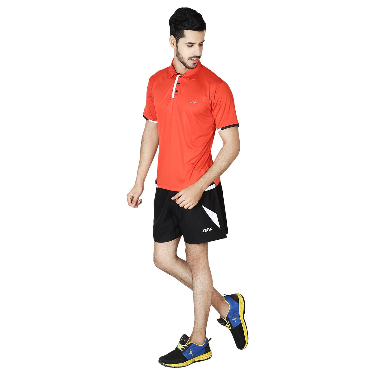 STAG GLOBAL Rapid Men's Polo Sports T-Shirt | Athletic Fit | Breathable Performance Wear