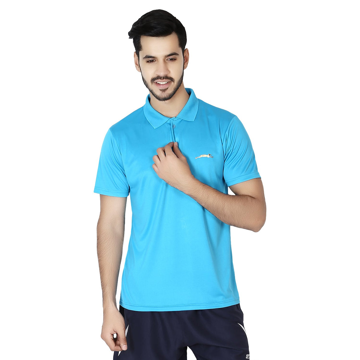 STAG GLOBAL Training X Men's Solid Athletic fit Polo T-Shirt | Solid Sportswear for Active & Casual Use