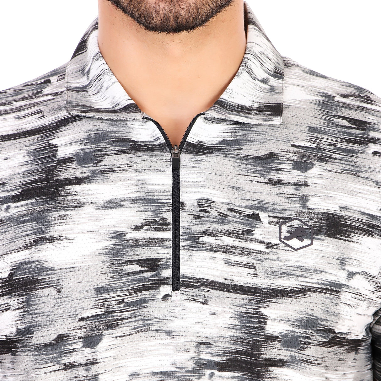 Performance Polo Zip Collar Tshirt For Men (Van Gogh)