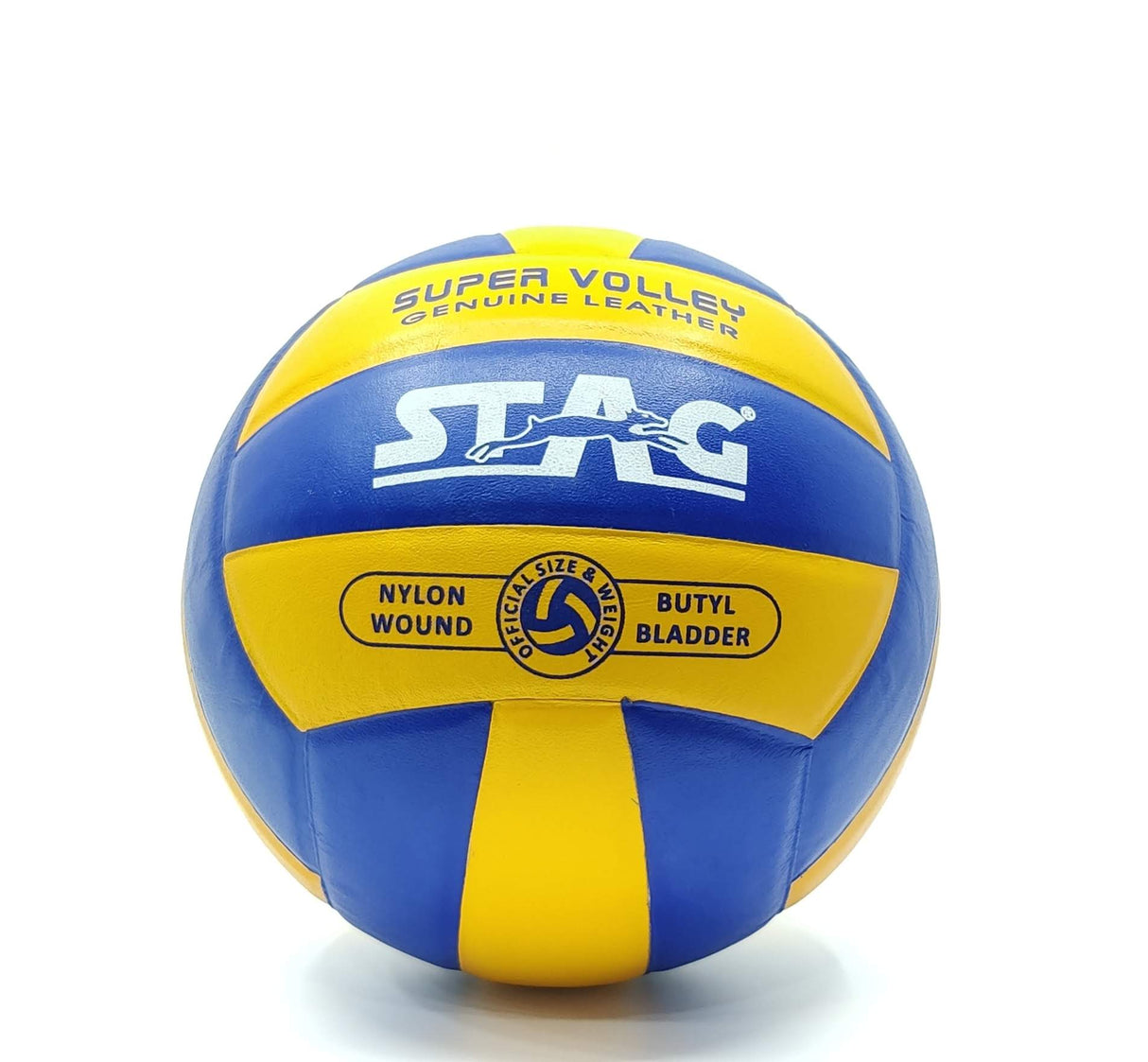 STAG GLOBAL Super Volley Volleyball | Official Size | Lightweight & Durable | Nylon-Wound | Multicolour | Indoor & Outdoor Use