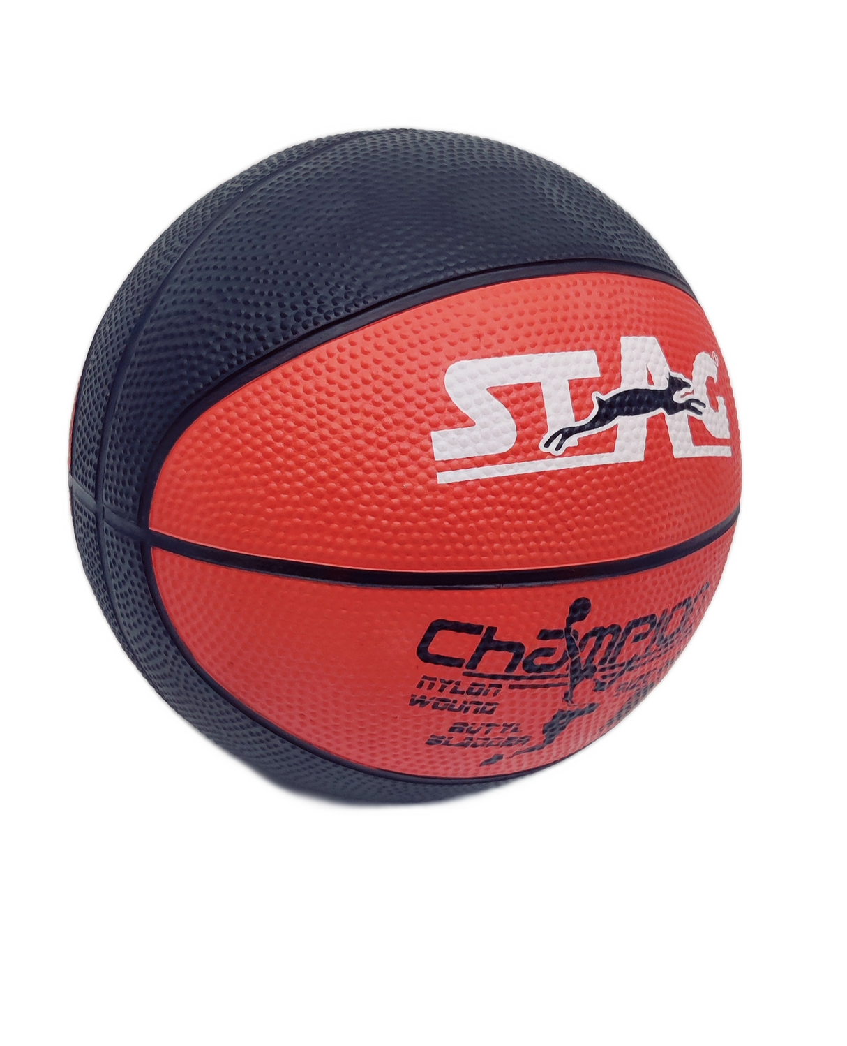 STAG GLOBAL Champion Basket Ball | Size 3 | Nylon Wound | Butyl Bladder | High Grip for Kids & Beginners