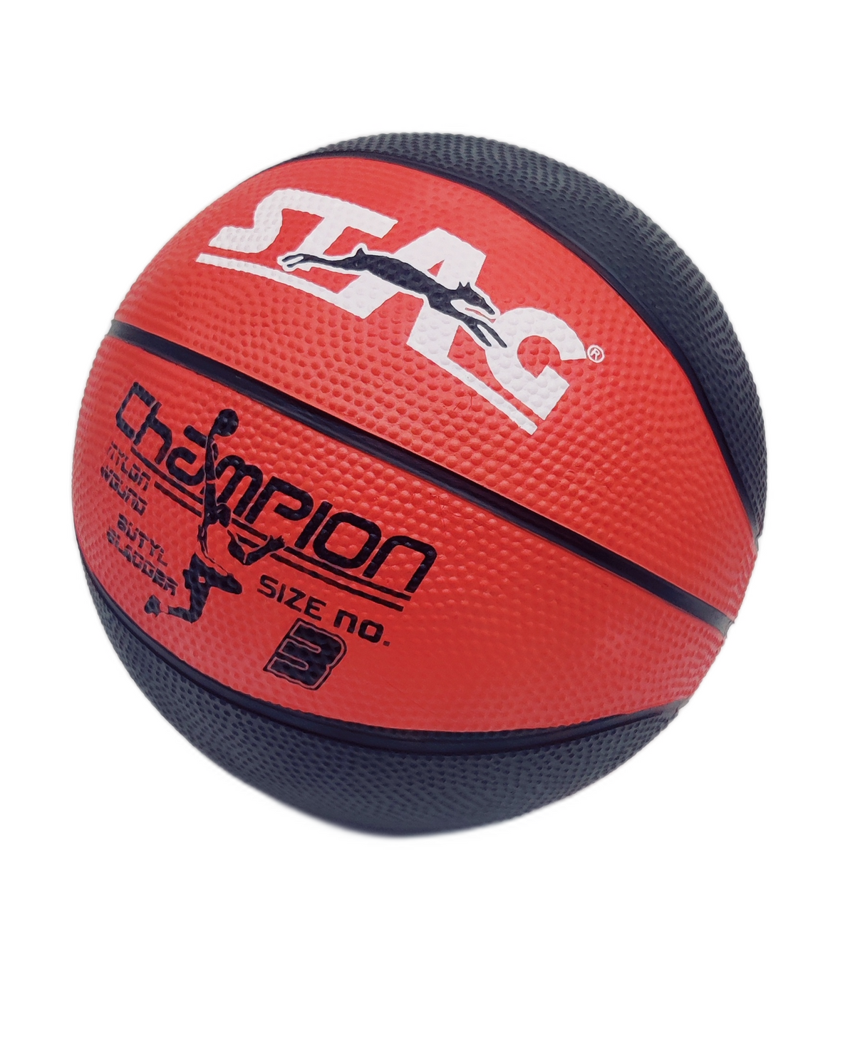STAG GLOBAL Champion Basket Ball | Size 3 | Nylon Wound | Butyl Bladder | High Grip for Kids & Beginners
