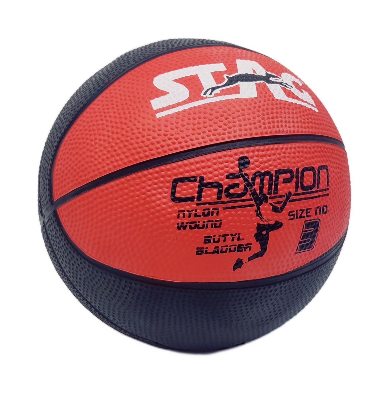 STAG GLOBAL Champion Basket Ball | Size 3 | Nylon Wound | Butyl Bladder | High Grip for Kids & Beginners