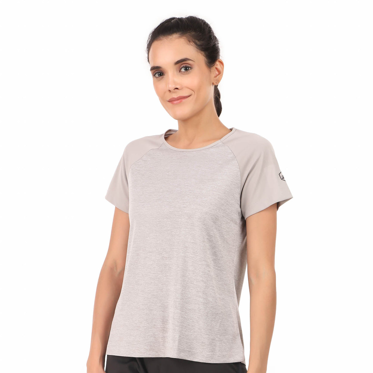 Performance Raglan Sleeves Tshirt For Women (Smoke Melange)