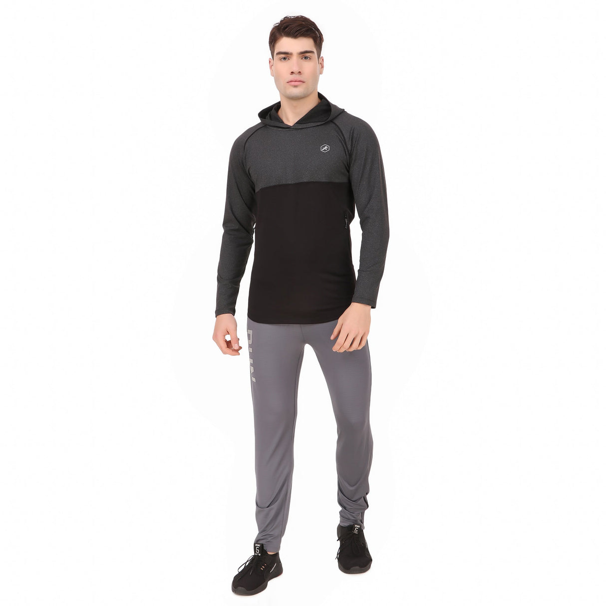 Performance Brushed Hoodie For Men (Space Dust Black)