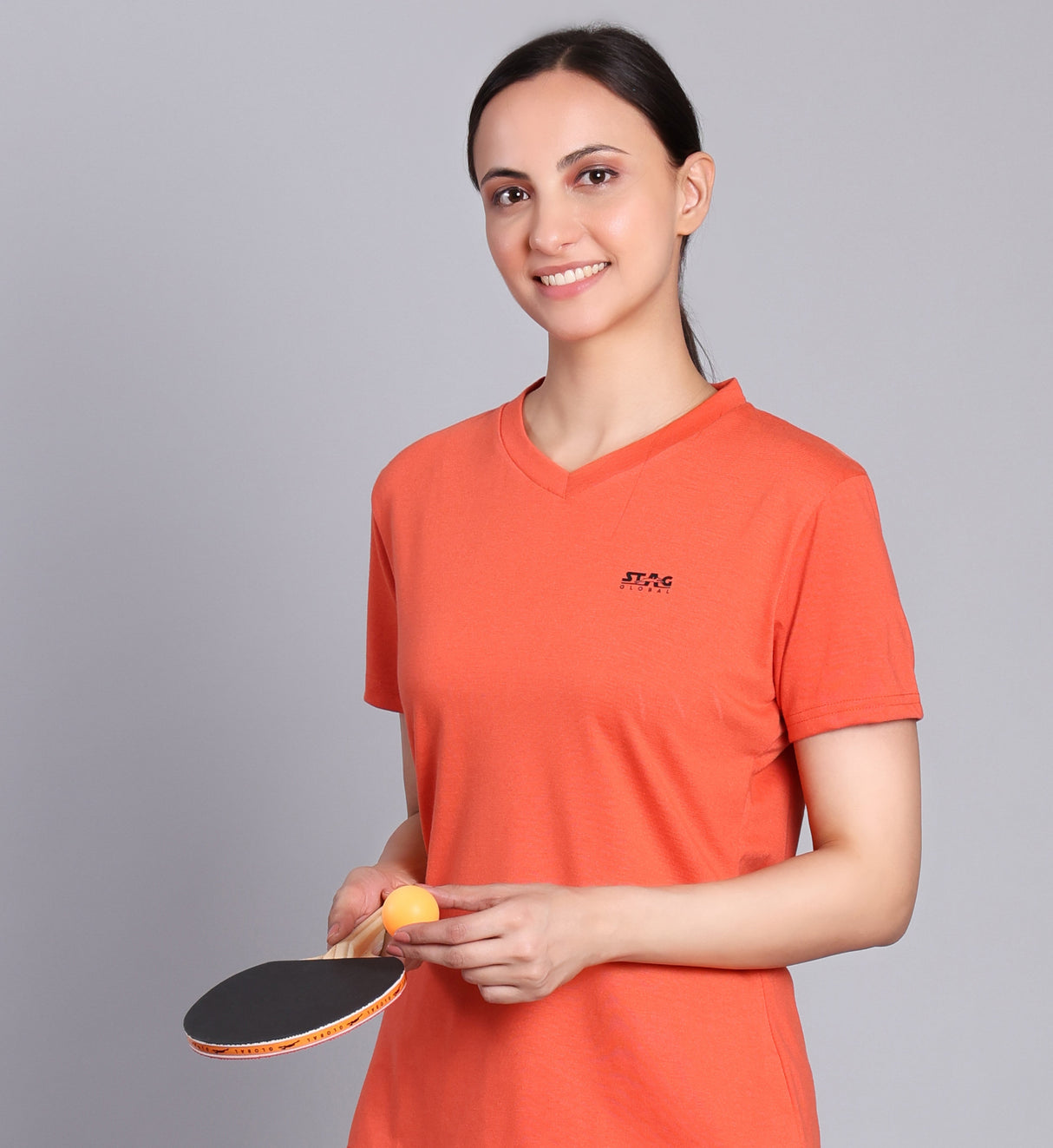 STAG GLOBAL Bliss Women's 100% Cotton V-Neck T-Shirt | Lightweight | All-Day Comfort