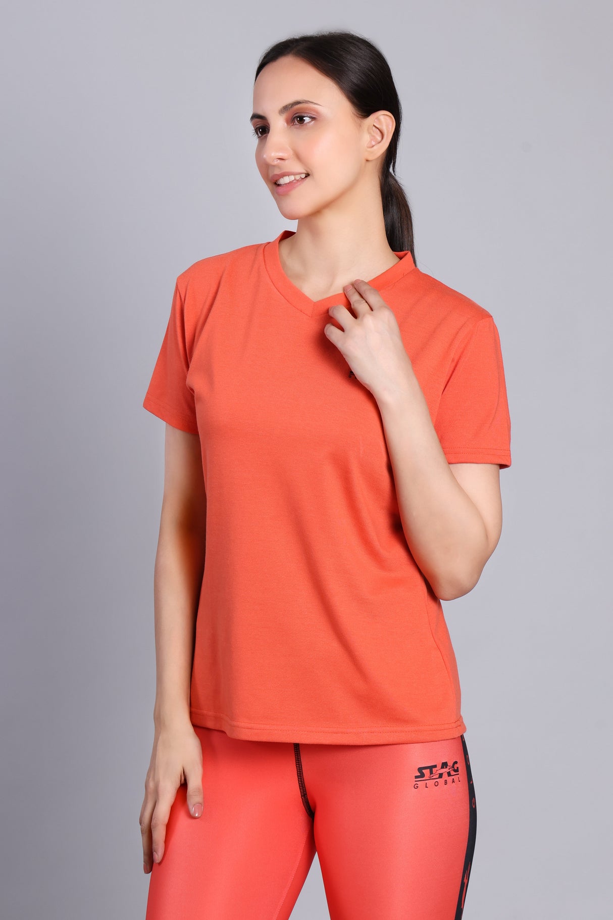STAG GLOBAL Bliss Women's 100% Cotton V-Neck T-Shirt | Lightweight | All-Day Comfort
