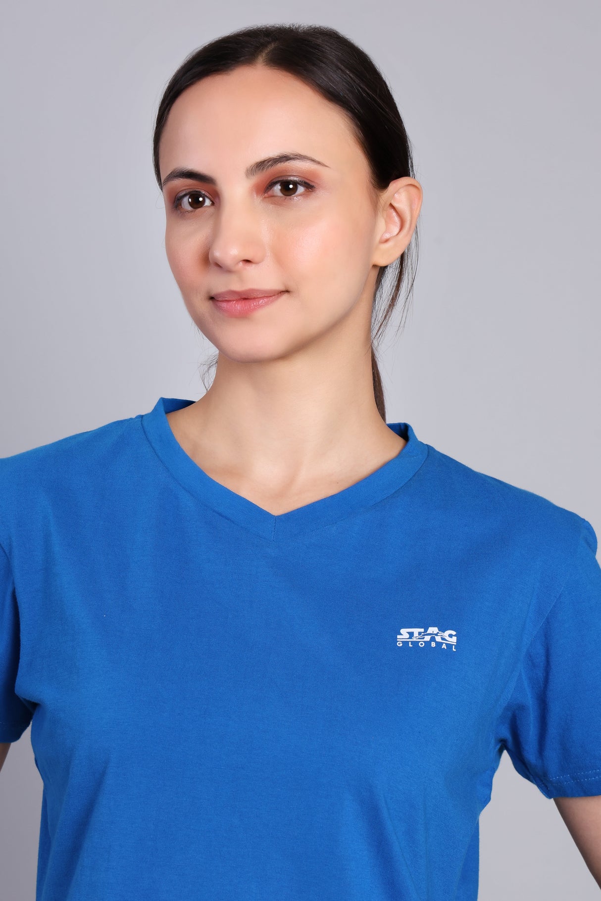 STAG GLOBAL Bliss Women's 100% Cotton V-Neck T-Shirt | Lightweight | All-Day Comfort