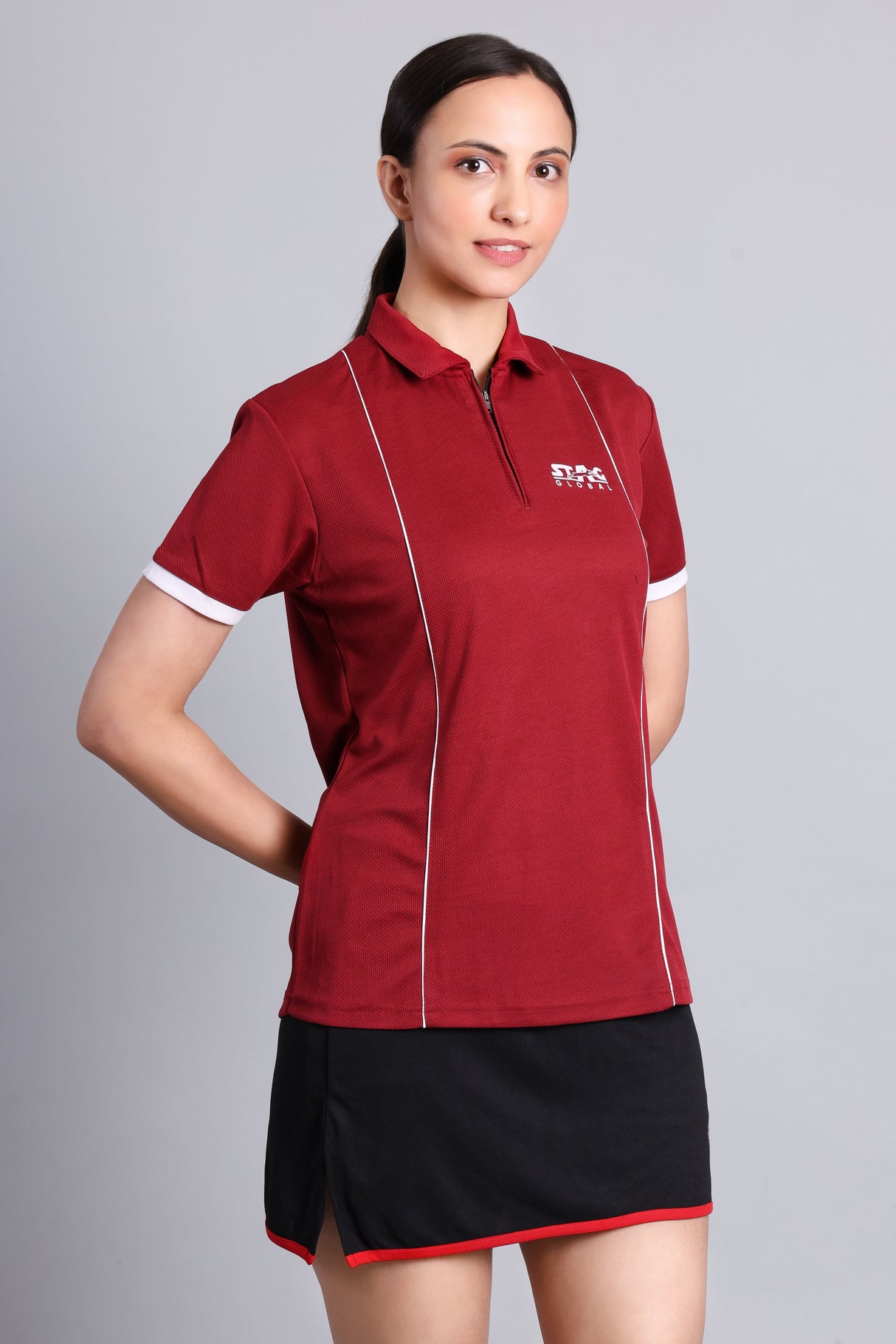 STAG GLOBAL Crossover Women's Polo T-Shirt | 100% Polyester | Lightweight | All-Day Comfort