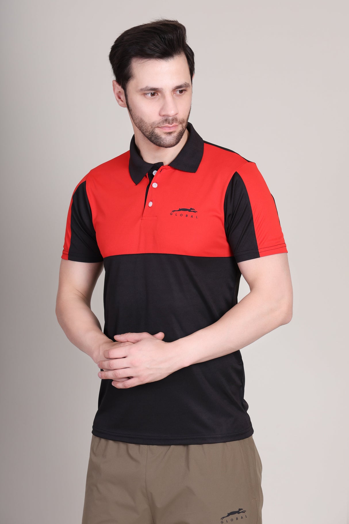 STAG GLOBAL Bold Men's Polo T-Shirt – 100% Polyster | Breathable and Comfortable Sportswear