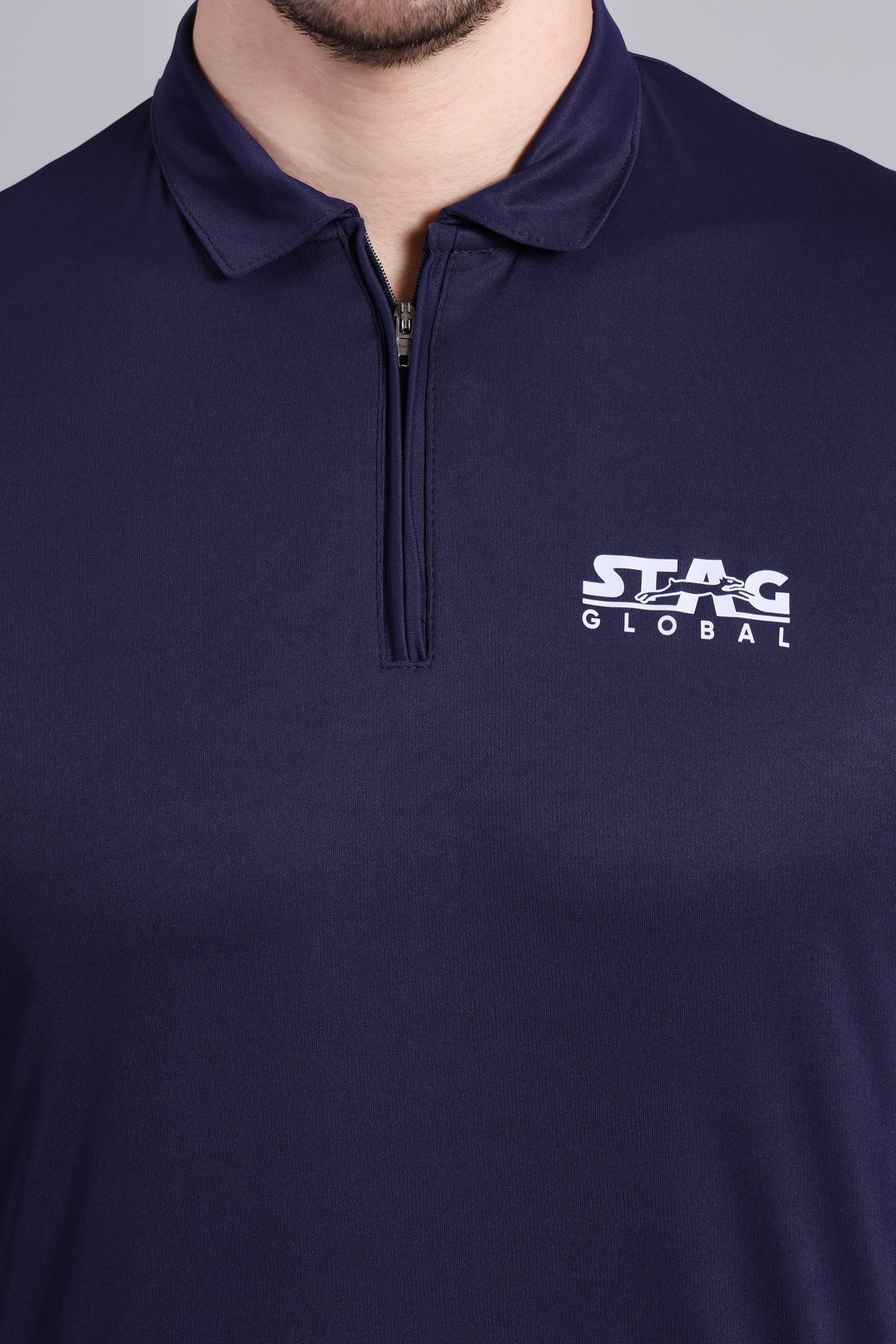 STAG GLOBAL Crossover Men's Solid Athletic fit Polo T-Shirt | Solid Sportswear for Active & Casual Use