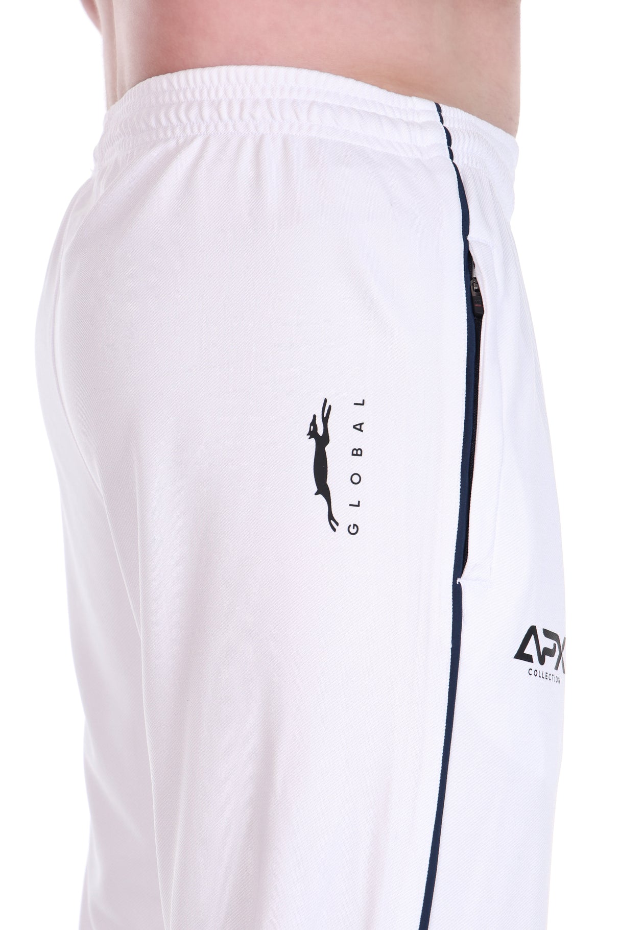 Stag Global APX Pure White Sports Track Pant for Men | Interlock Fabric | 140 GSM | Stretchable Athletic Lower