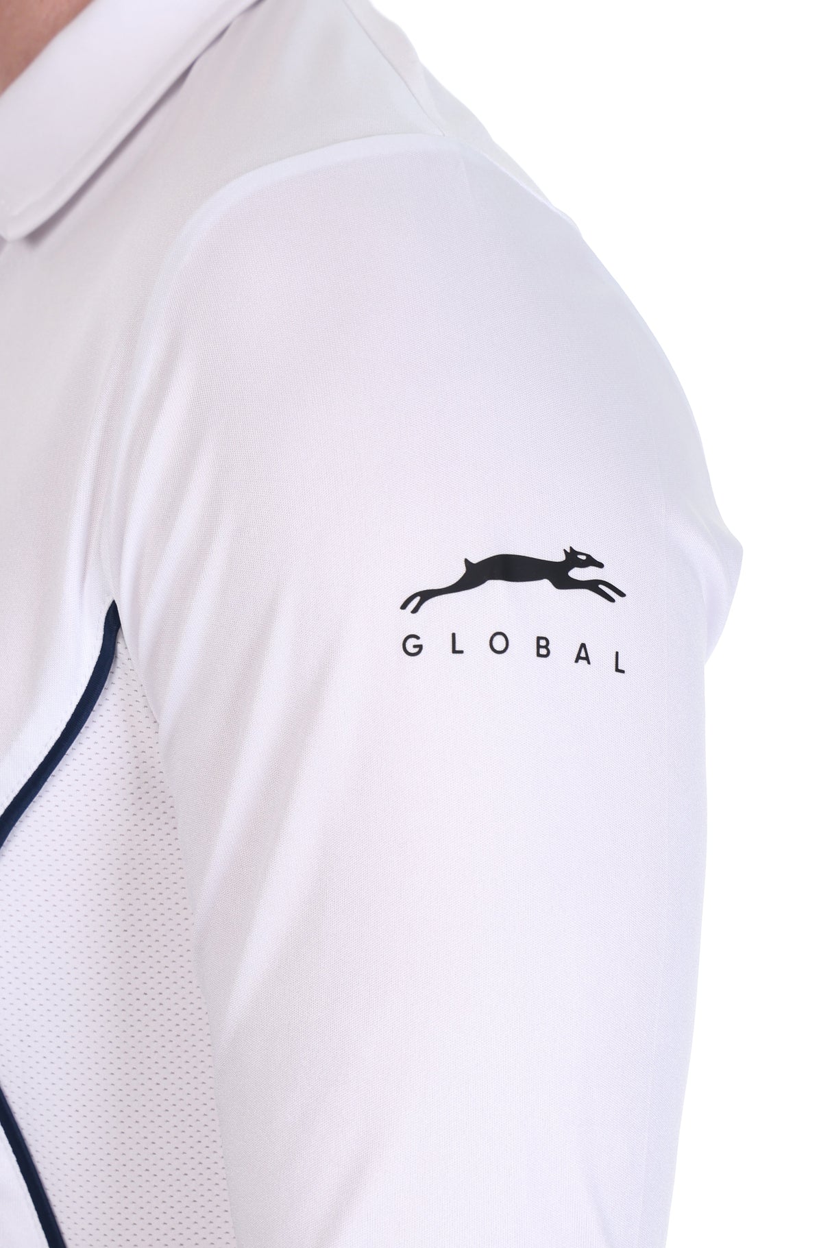 Stag Global APX Pure White Full Sleeve Sports T-Shirt for Men | Collar Neck | 4-Way Stretch | Moisture Wicking | 140 GSM
