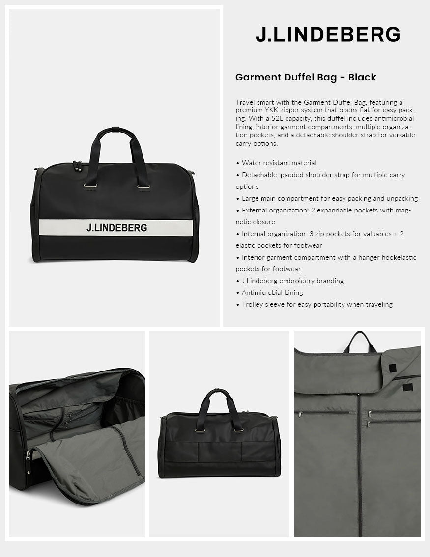 J Lindeberg Garment Duffel Bag - Black