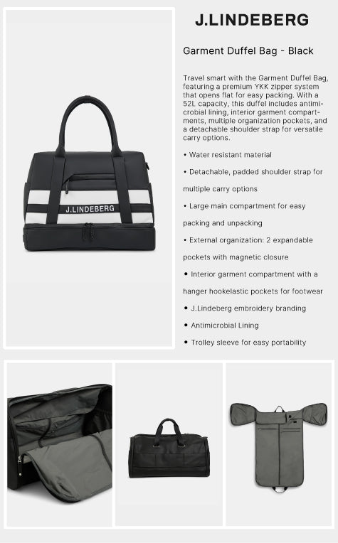 J Lindeberg Garment Duffel Bag - Black