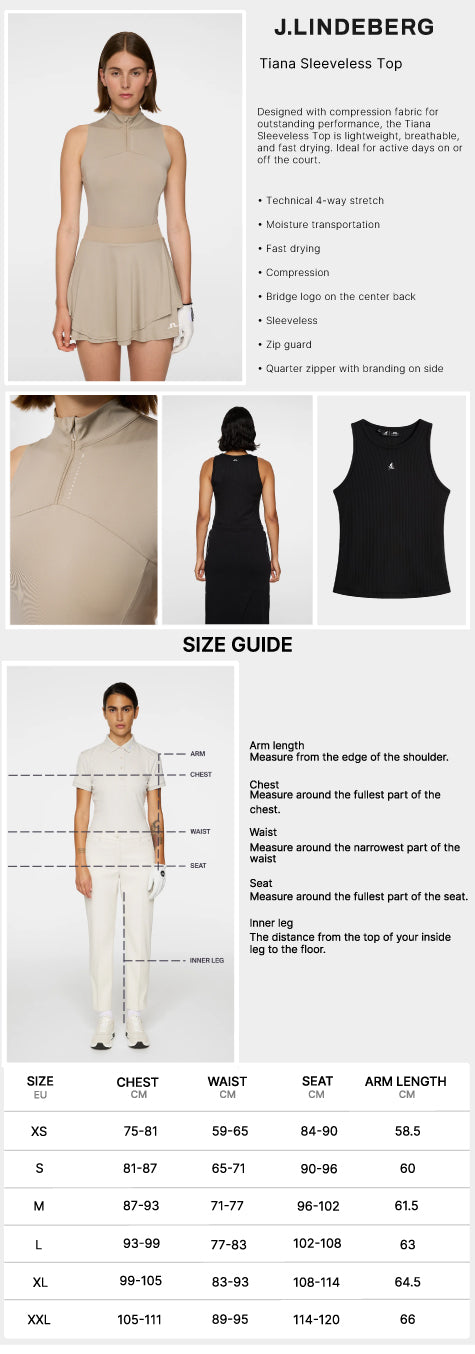 J Lindeberg Women's Tiana Sleeveless Top - Vintage Khaki