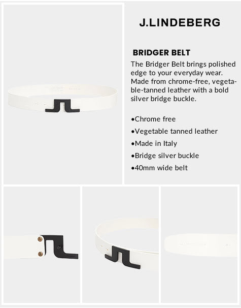 J Lindeberg Men’s Bridger Belt - White