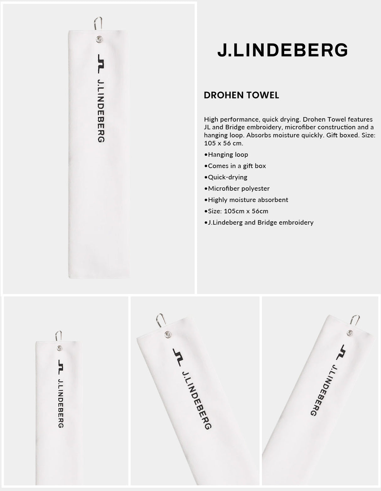 J Lindeberg Drohen Towel - White