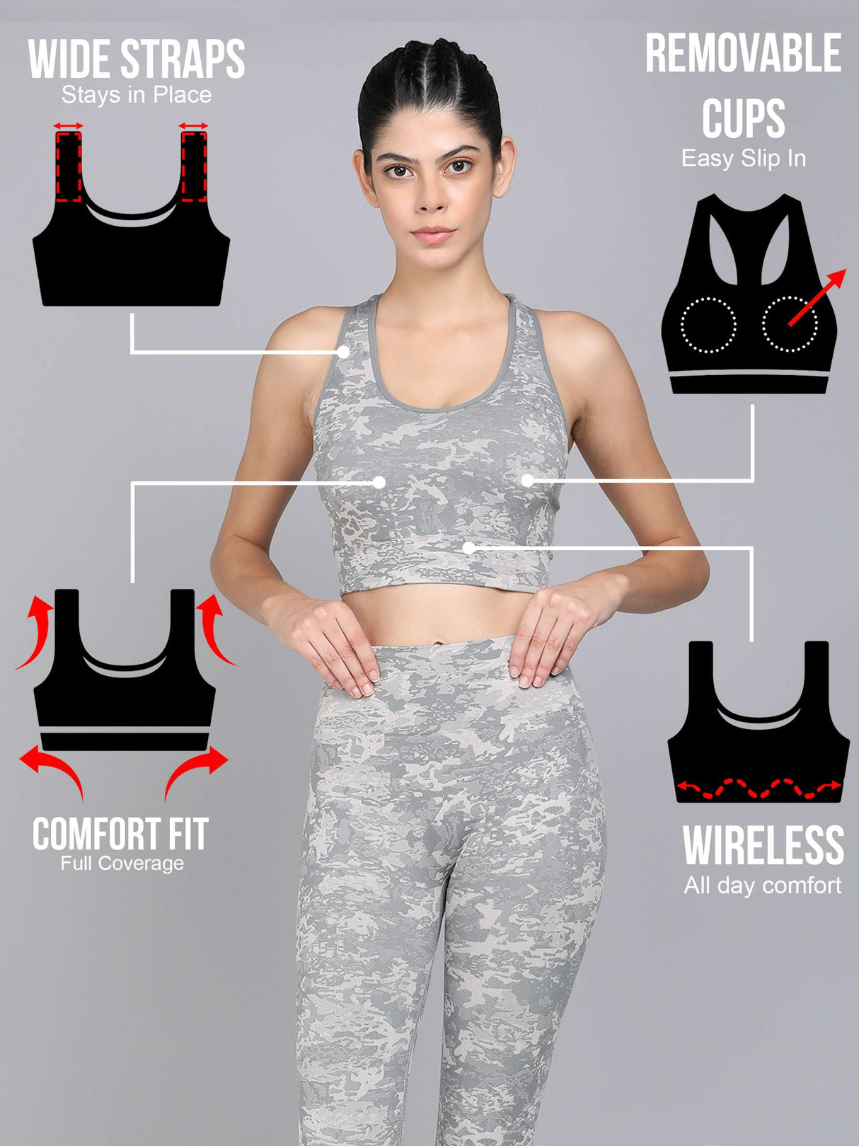 Seamless Camo Sports Bra