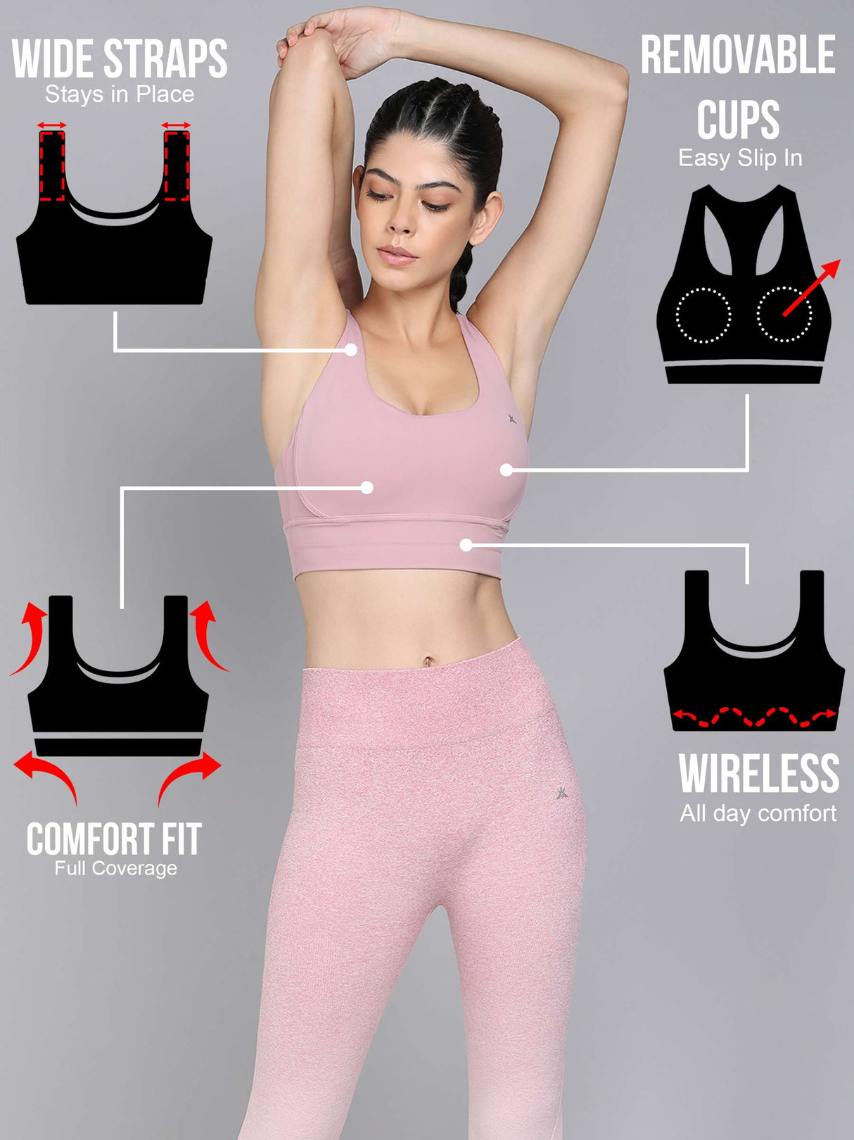 Seamless Criss Cross Back Strappy