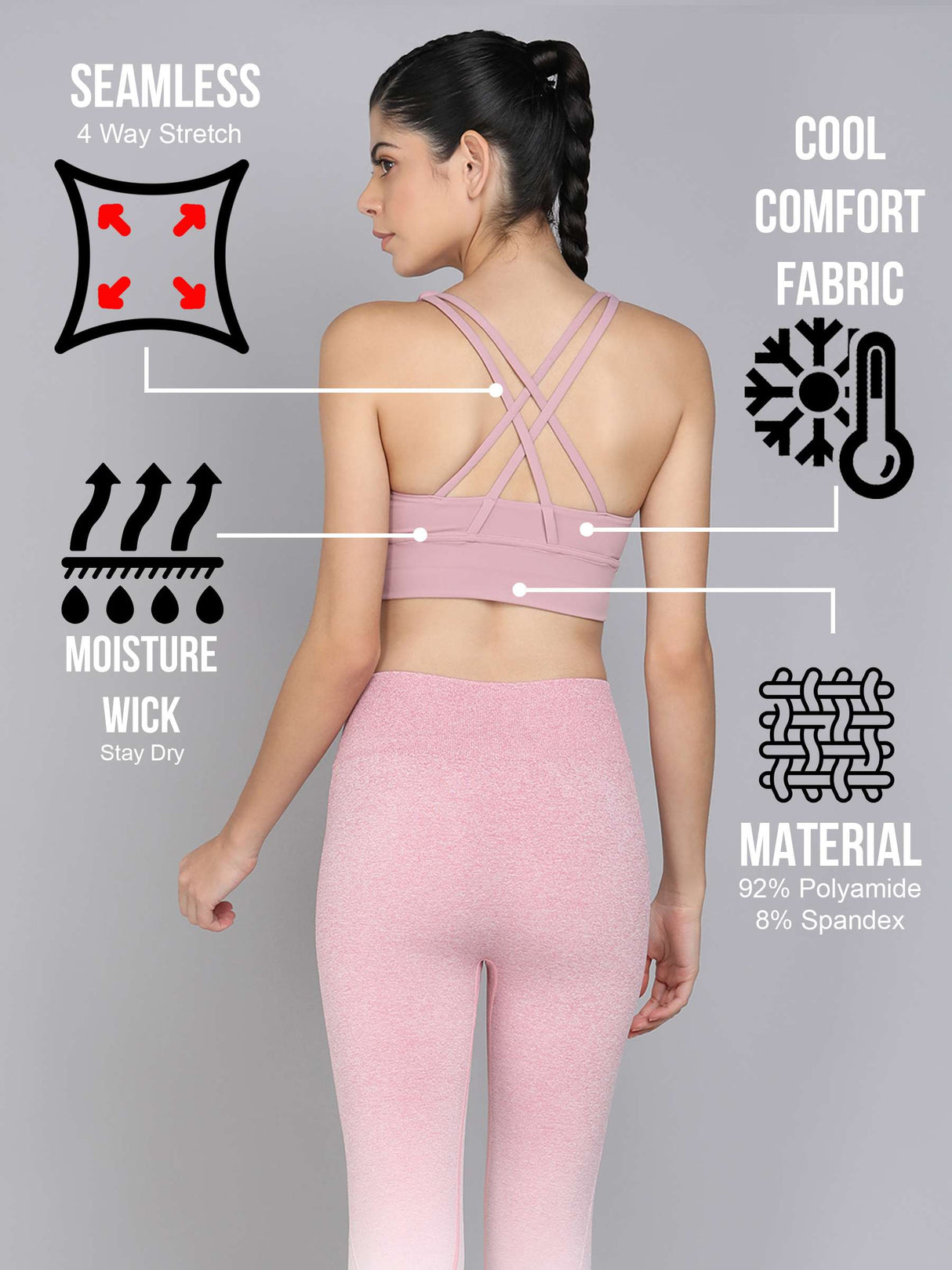 Seamless Criss Cross Back Strappy
