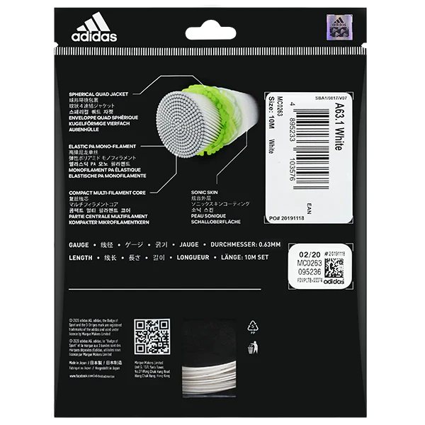 White String Kalkul A63.1 Badminton String Adidas | KIBI SPORTS Adidas