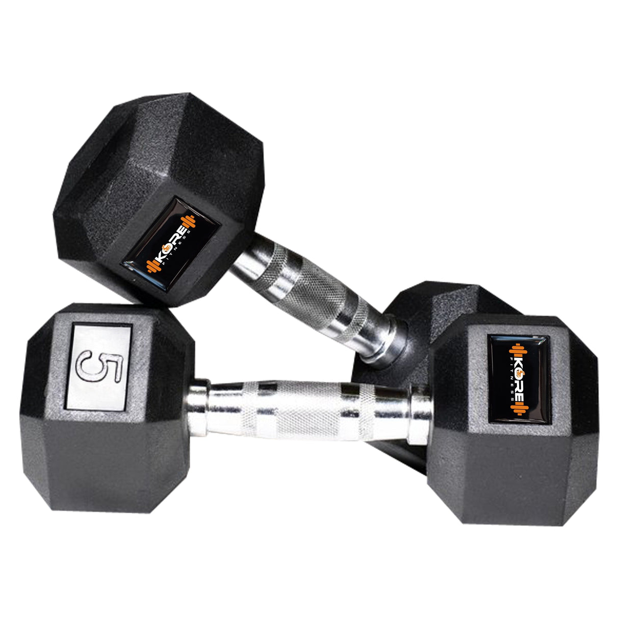Kore Rubber Coated Professional 1-20 Kg (Set of Two) Hexa Fixed Dumbbells Home Gym Exercise Equipment for Men & Women, Black (DM-HEXA-COMBO16)