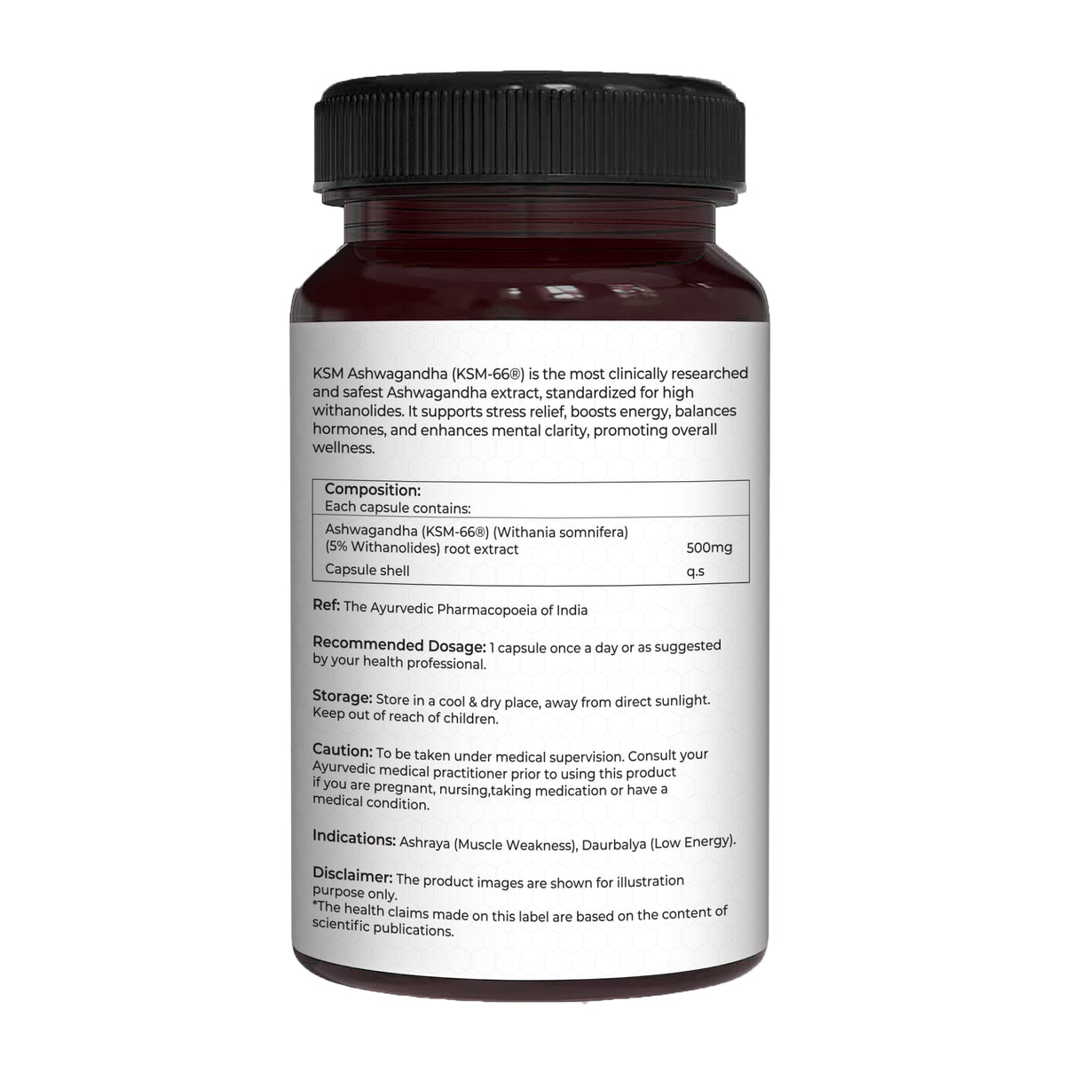 KSM-66 Ashwagandha 500mg Standardized Root Extract | Stress & Vitality