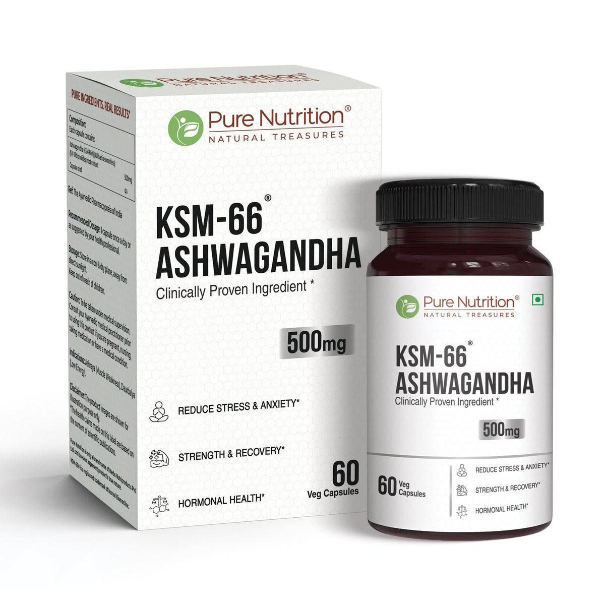 KSM-66 Ashwagandha 500mg Standardized Root Extract | Stress & Vitality
