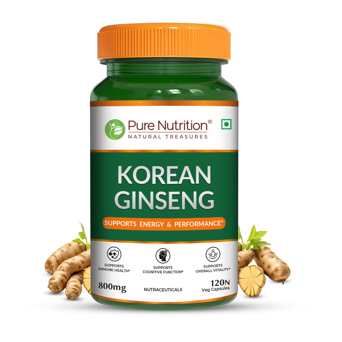 Korean Ginseng (Panax) Capsules 120 Count Energy, Stamina & Brain Health
