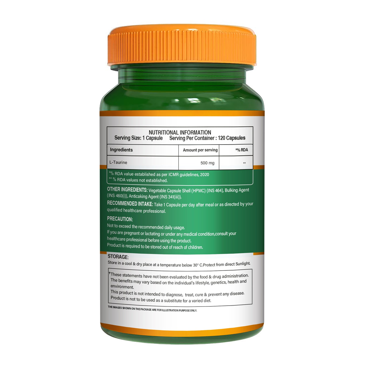 L-Taurine 500mg Veg Capsules Hydration, Muscle Support & Energy