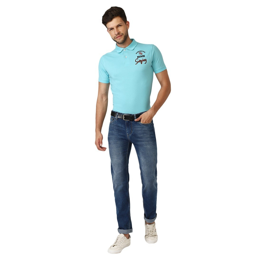 Men’s Casual T-Shirt | Polyester Polo Neck Collar T shirt