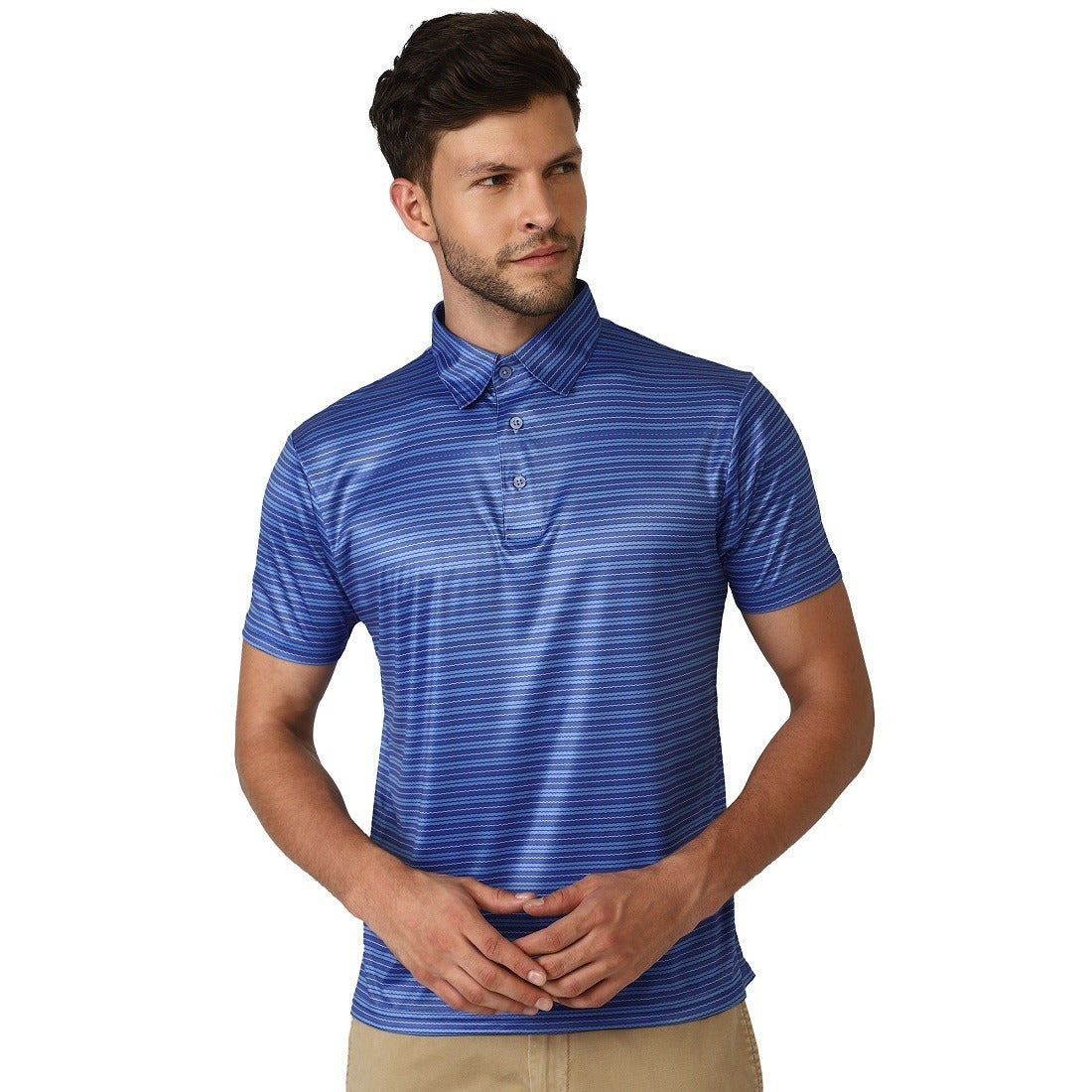 Men’s Polo T-Shirts Blue | Regular Button Down TShirt for Men