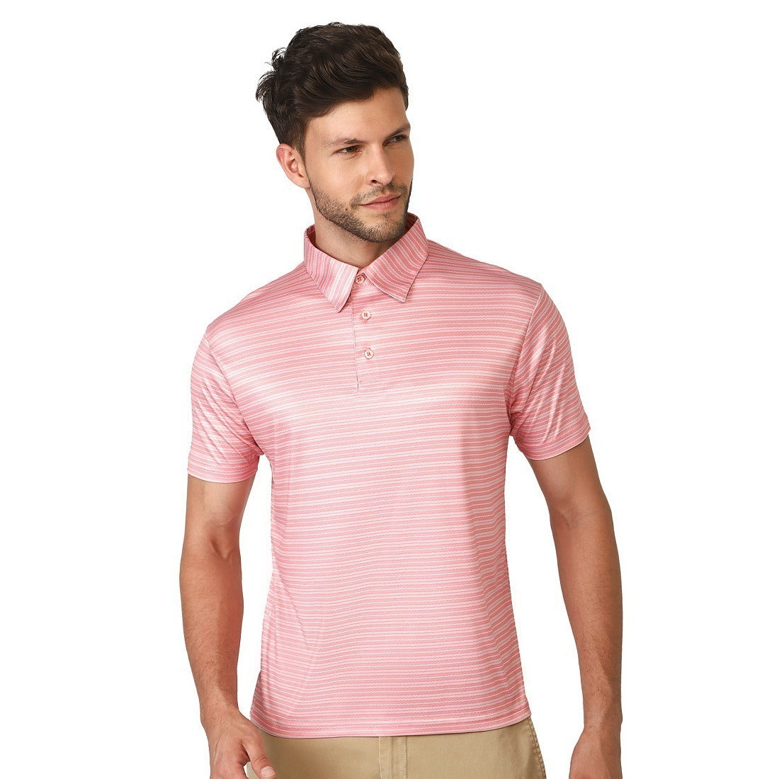 Striped Tshirt For Men | Men’s Regular Fit Polo Tshirt Pink