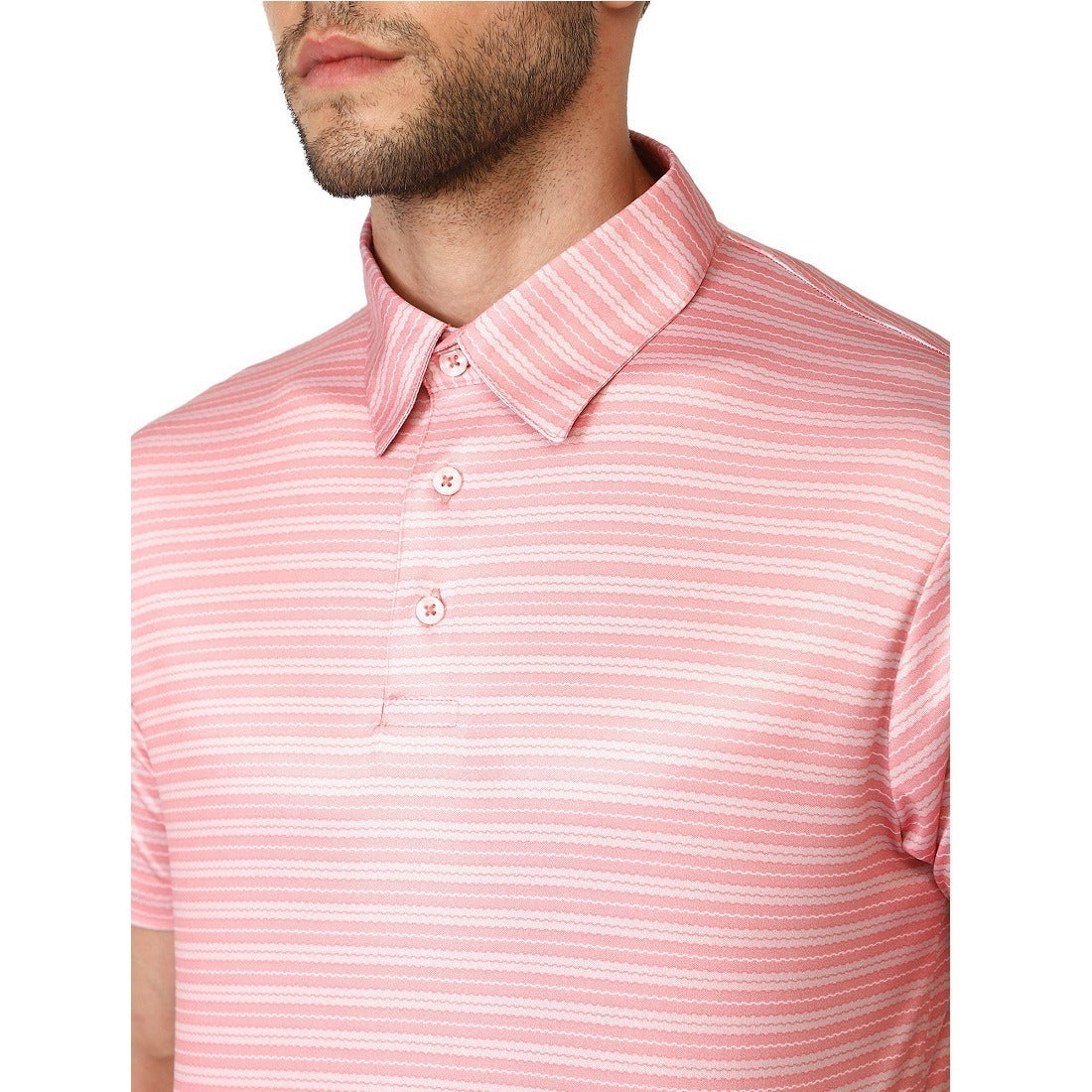 Striped Tshirt For Men | Men’s Regular Fit Polo Tshirt Pink