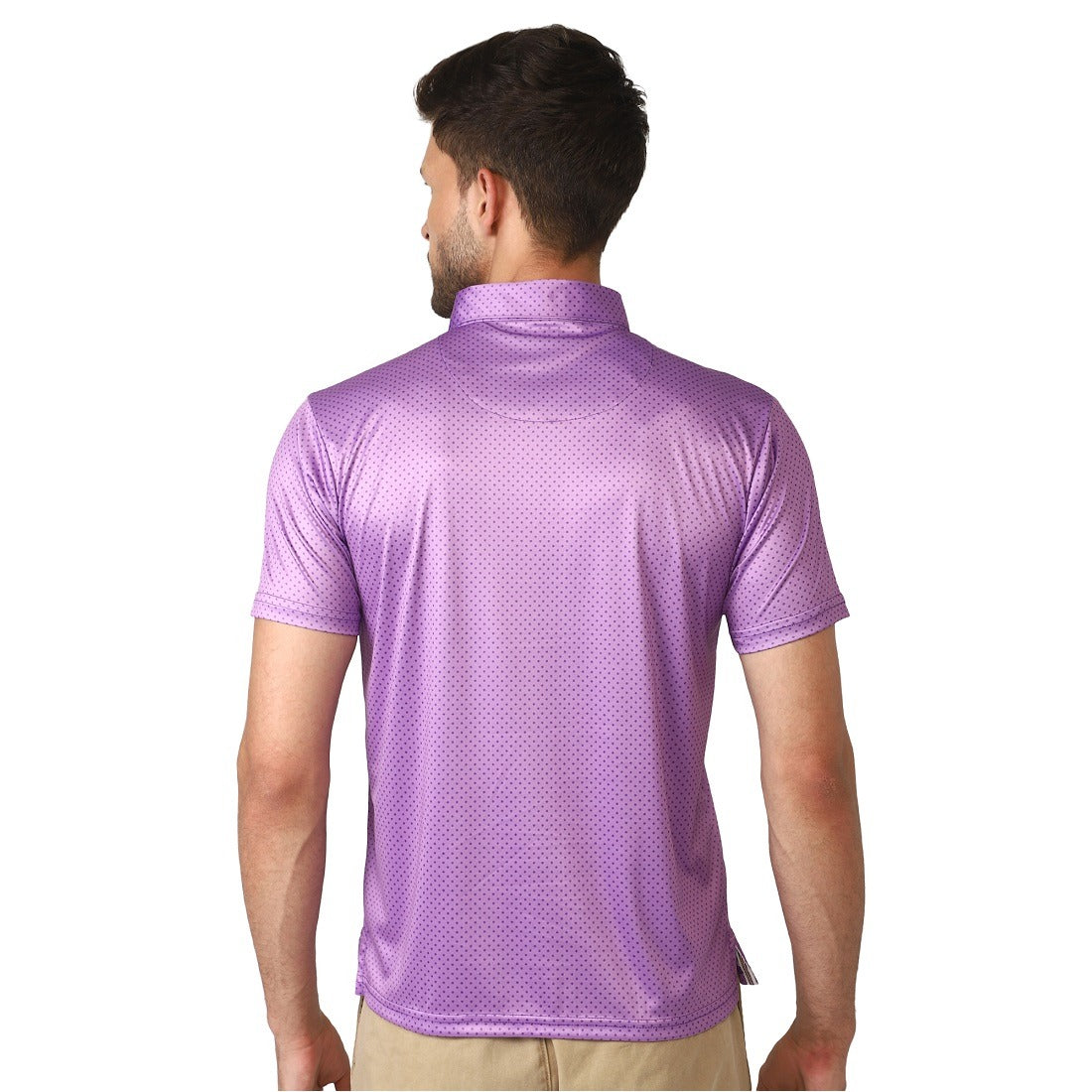 Polka Dots Polo Neck Tshirt for Men’s | Printed Casual T-Shirts Purple